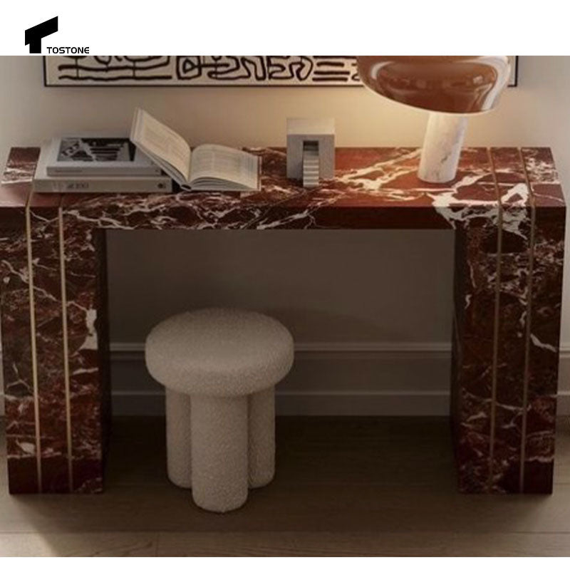 Bàn Console Đá Cẩm Thạch Pháp Rosso Levanto Tostone