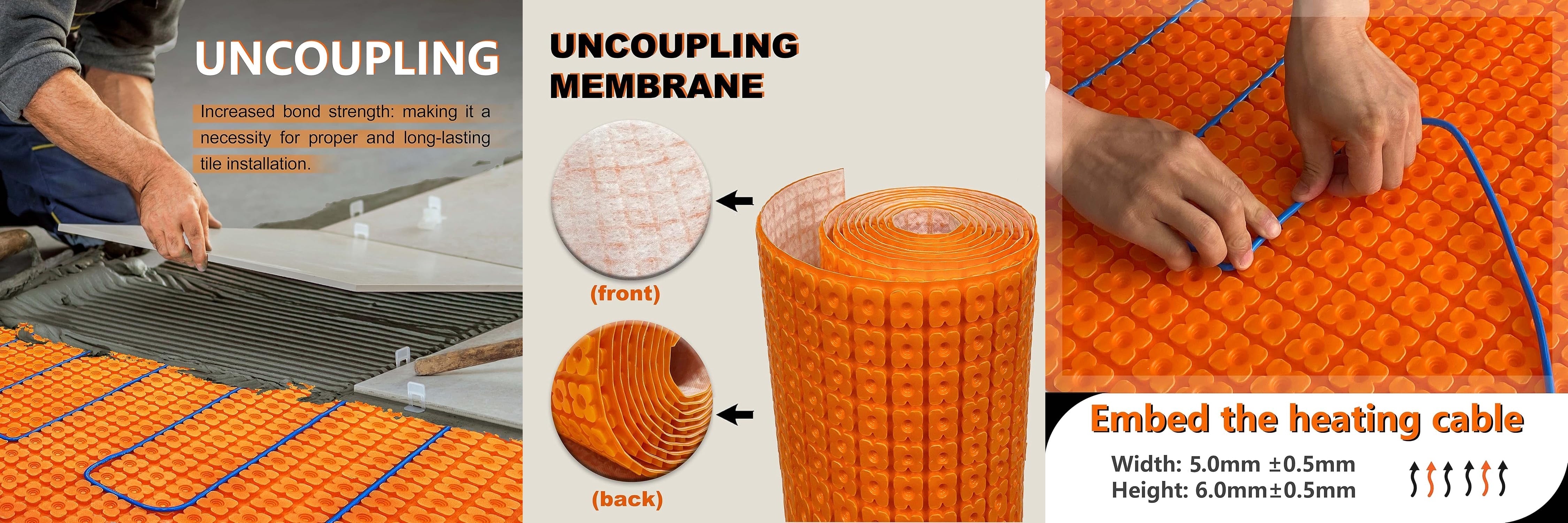 Màng sưởi sàn điện, phụ kiện lát gạch, tấm cách âm