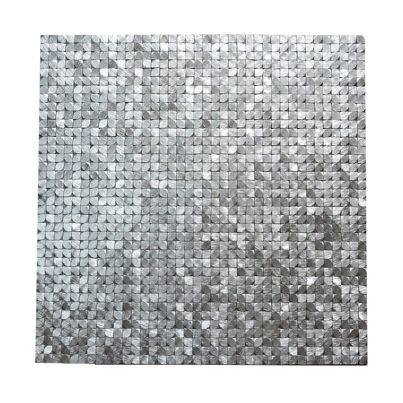 Gạch Mosaic Kim loại Nhôm Bạc Khối 3D Trọng lực