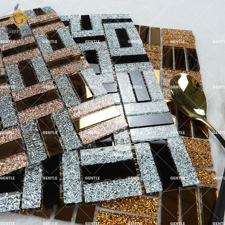 Gạch Mosaic Kính Gương Lấp Lánh Dạng Gạch Pha Lê Mờ Ốp Tường Giá Rẻ