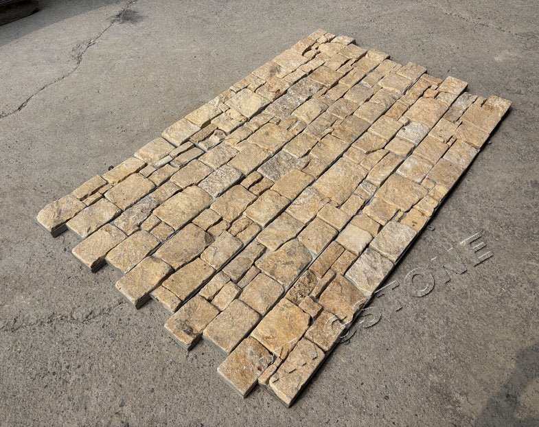 Tấm ốp đá phiến nhân tạo đá vôi vàng phong cách Hiện đại Mộc mạc