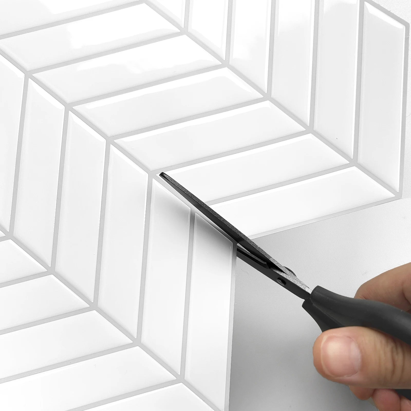 Tấm Dán Tường 3D Vân Xương Cá Đen Bóng Dán Bếp