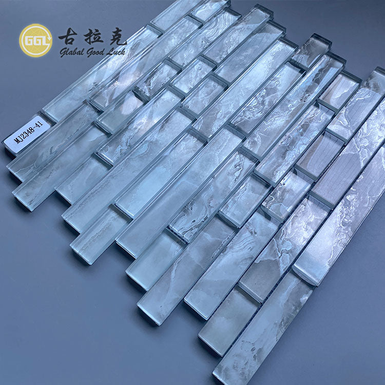 Gạch Mosaic Kính Pha Lê Dạng Gạch Màu Trong Suốt