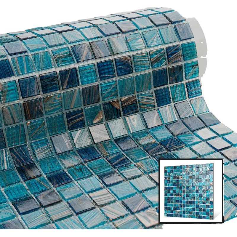 Gạch Mosaic Đá Hoa Văn Xanh Hiện Đại Cho Hồ Bơi, Bếp