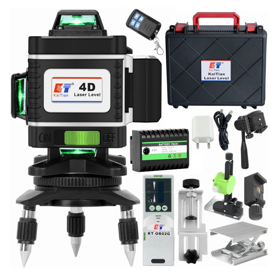 KaiTian Nivel Máy Laser 360 Tự Cân Với Tripod 16 Dòng