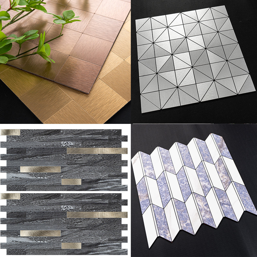 Gạch Mosaic Nhôm Tự Dính Dán Bóc Tháo Rời Được, Hình Lục Giác Nhiều Màu, Dùng Cho Tường, Sàn và Ốp Bếp