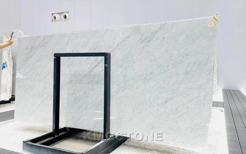 Tấm Đá Marble Onyx Carrara Trắng Hiện Đại cho Bếp & Vách TV, Tấm Lớn Đánh Bóng cho Biệt Thự