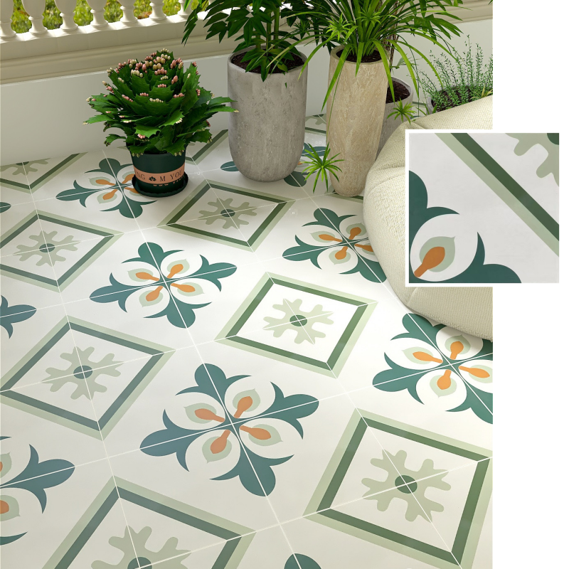 Gạch Gốm Sứ Trang Trí Sàn Bếp Hoa Văn Kiểu Pháp Hình Hoa Phong Cách Thiết Kế Châu Âu Tùy Chỉnh Công Xưởng