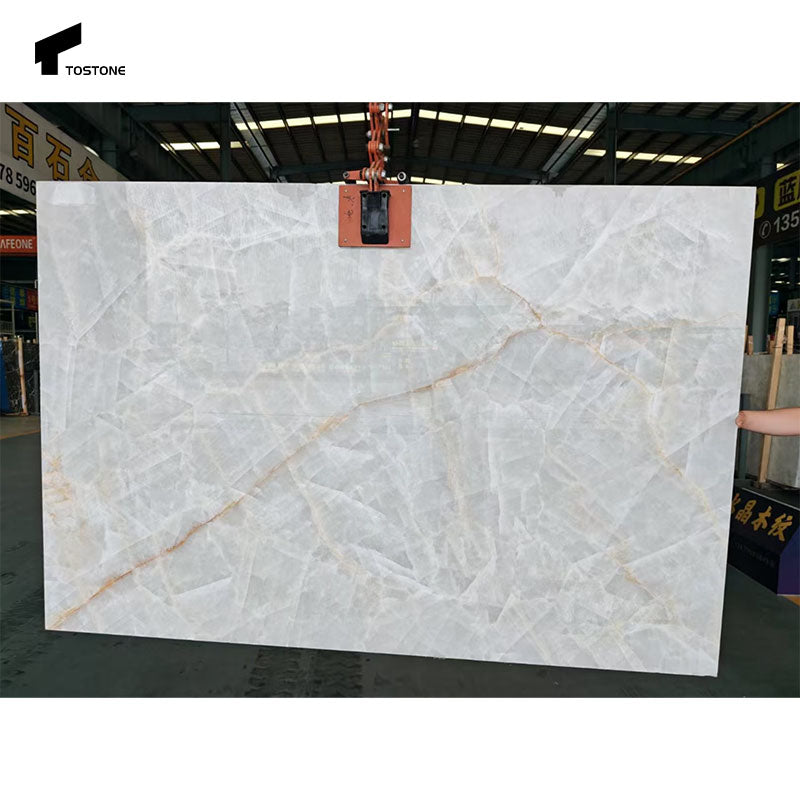 Tostone Đá Quartzite Trắng Brazil Ốp Bàn Bếp Hiện Đại