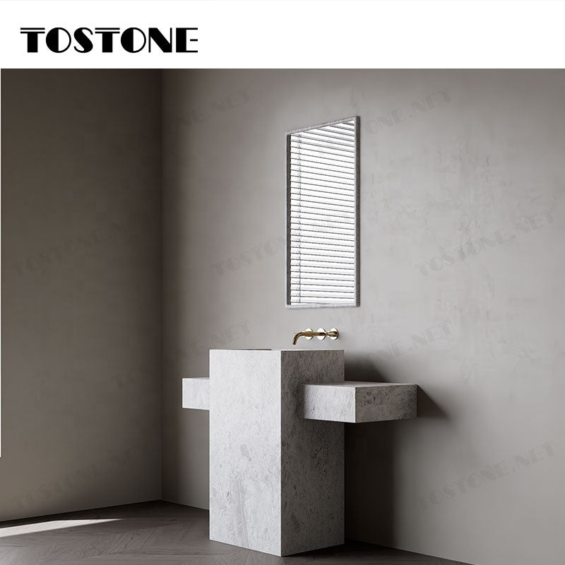 Mặt bàn trang điểm phòng tắm độc lập Tostone Đá cẩm thạch trắng Lorde tự nhiên bề mặt mài mờ chất lượng cao dùng để trang trí chậu rửa gia đình