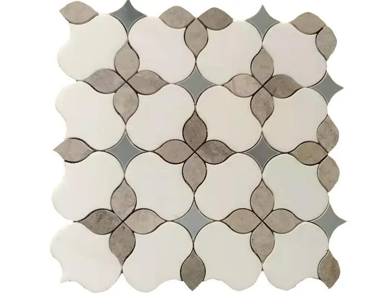 Gạch Mosaic Đá Cẩm Thạch Nhiều Màu Công Nghệ Waterjet Cho Sàn, Tường Bếp và Tấm Ốp Tường Bếp