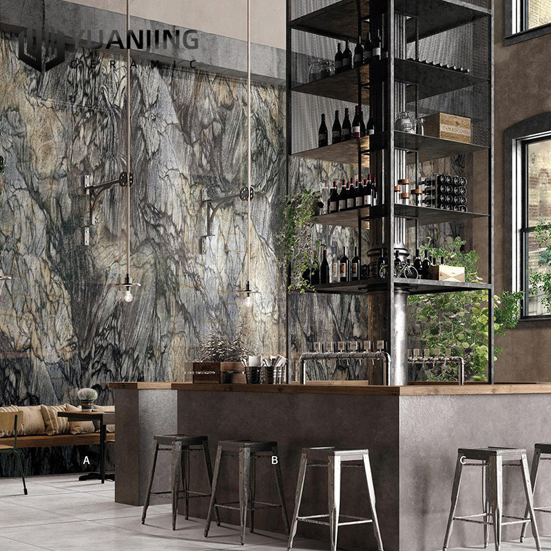 Tấm lát đá nung kết bóng sang trọng vân đá cẩm thạch 1600x3200mm ốp tường sàn trang trí nội thất