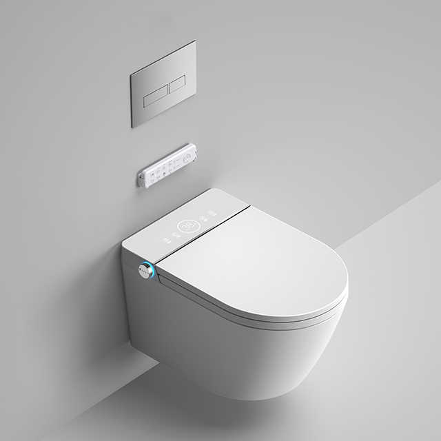 Bồn cầu thông minh treo tường có bồn chứa, cảm biến chân bồn cầu tự động xả nước thông minh, bộ hoàn chỉnh bồn cầu thông minh treo tường có bồn chứa