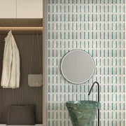 Đá tự nhiên đá cẩm thạch đánh bóng gạch mosaic kết hợp kính lát sàn ốp tường cho sàn phòng tắm