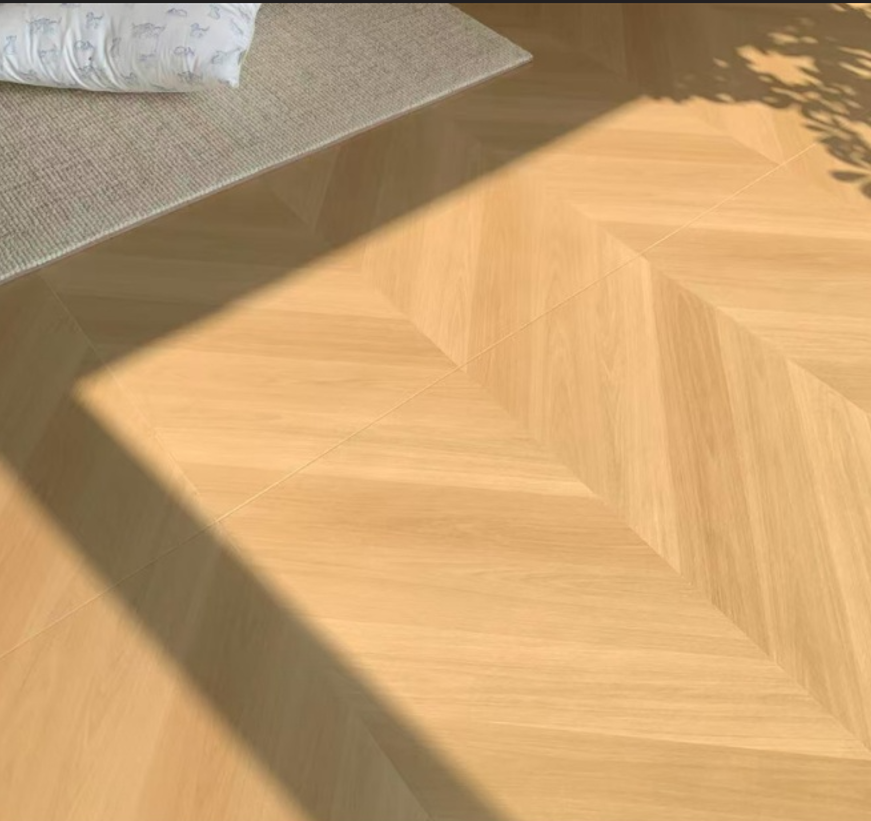 Gạch Porcelain vân gỗ tráng men mờ 600x1200mm chống trơn trượt, lát nội thất cho biệt thự thiết kế hiện đại, dày 10mm, bảo hành 5 năm