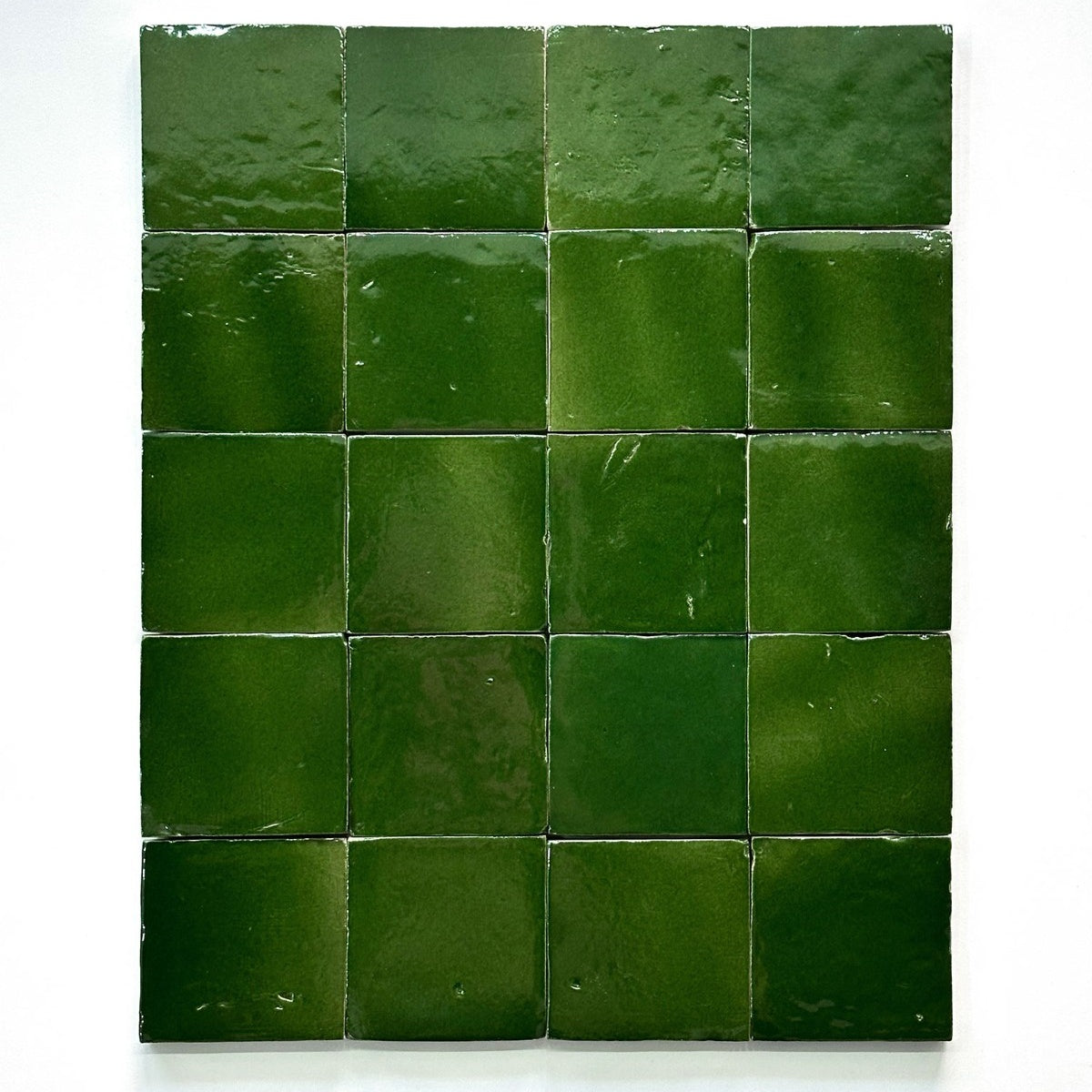 Gạch Gốm Thủ Công Kiểu Ma-rốc Cổ Điển, Màu Xanh Lá Cây Thay Đổi Dần, Sản Phẩm Độc Nhất Vô Nhị