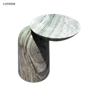 Thiết kế cột Landerstone Nội thất sang trọng Bàn phụ bằng đá cẩm thạch cho phòng khách Bàn phụ bằng đá tự nhiên Shangrila Green