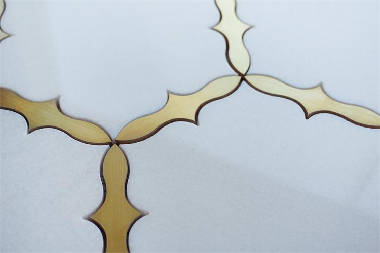 Thiết kế Tường Đặc biệt Sàn gỗ ghép cắt bằng tia nước Mosaic Đá Cẩm Thạch Hình Hoa