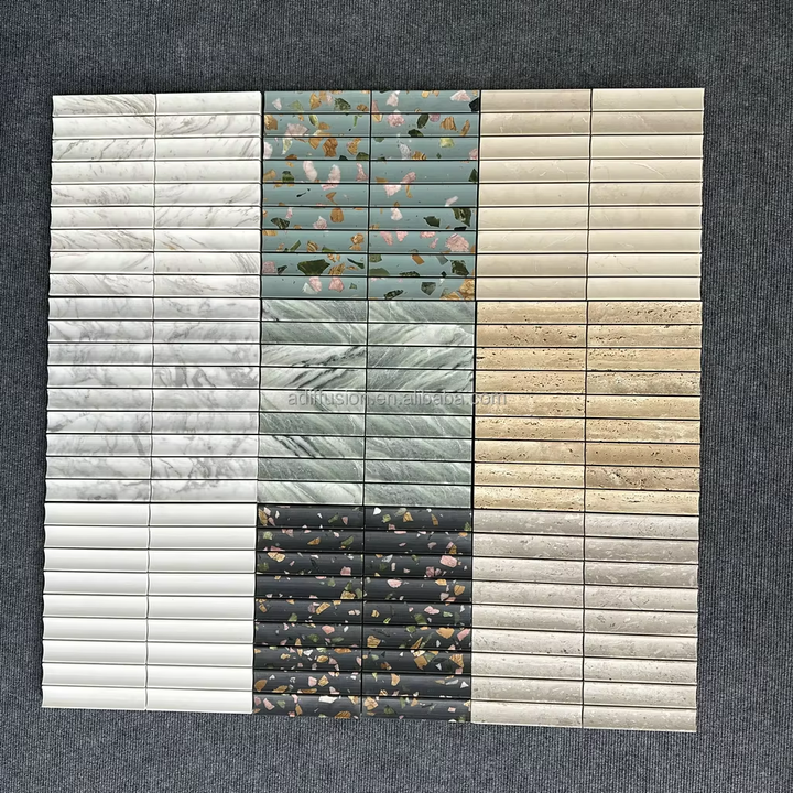 Bán Chạy Travertine Marble Mosaic 298x290mm Đá Bề Mặt Lõm