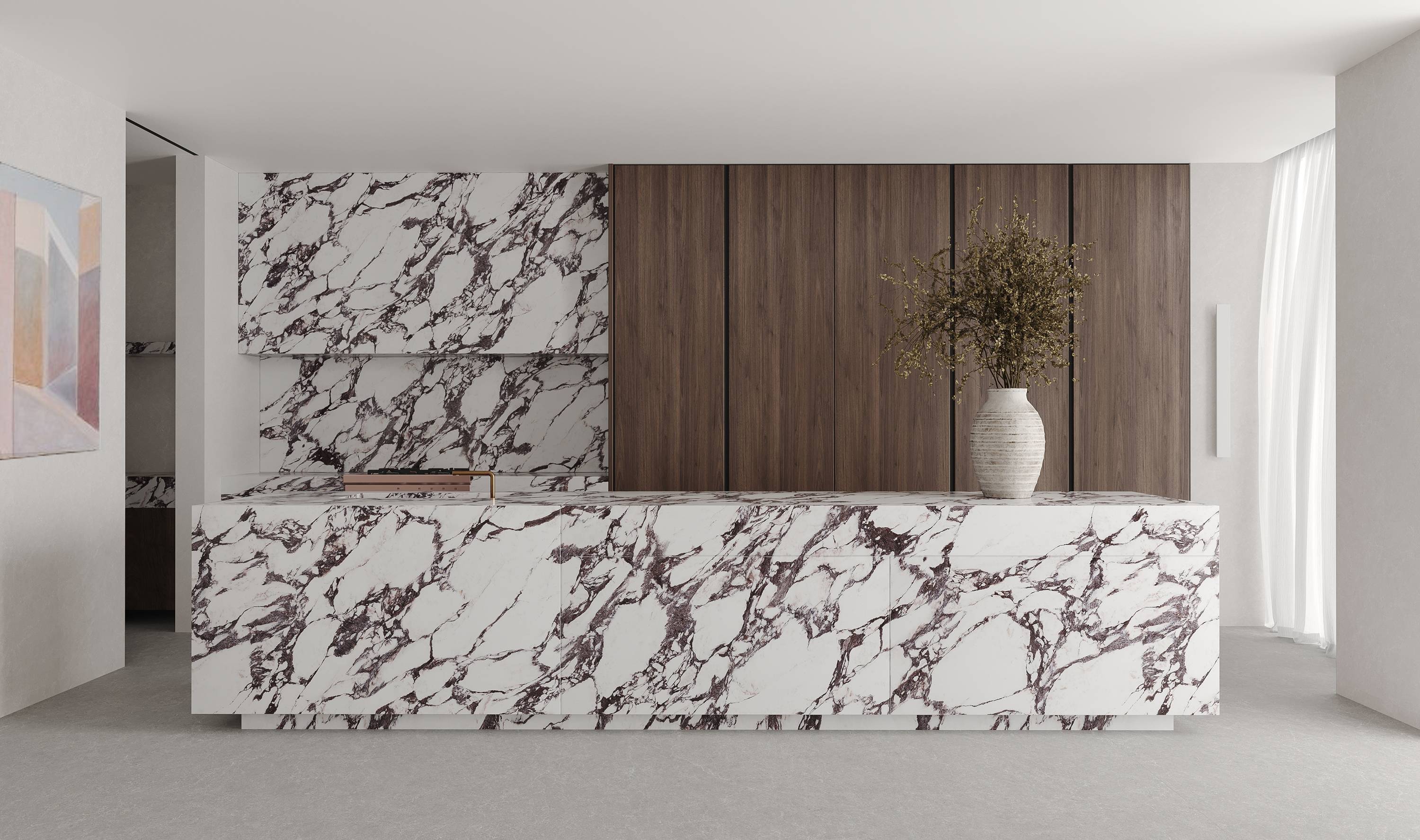 Đá nung kết Calacatta Viola Hiện đại Sang trọng