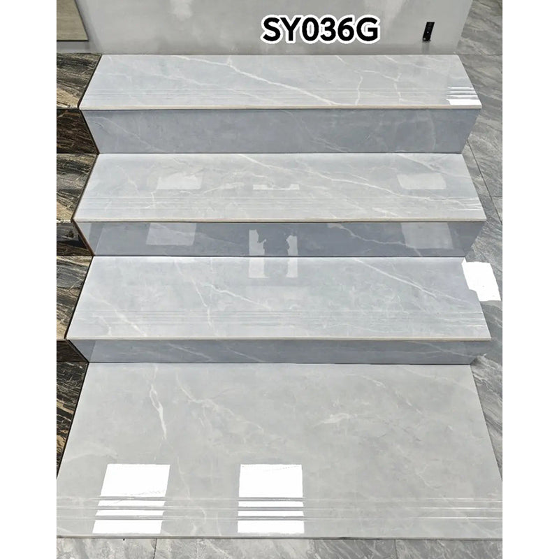 Gạch ốp bậc cầu thang vân đá cẩm thạch bóng