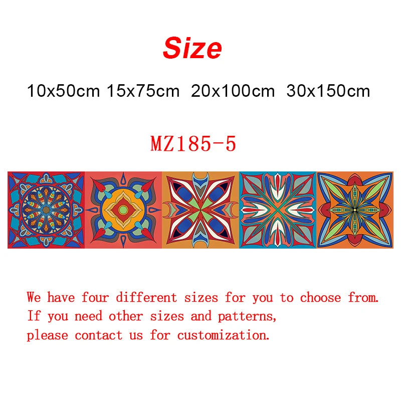 Gạch Dán Trang Trí Mandala Đa Màu Sọc Dán Tường Chống Thấm