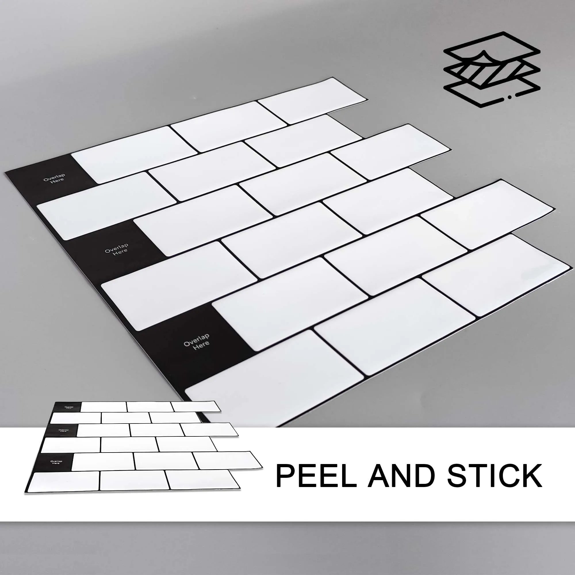 Gạch Dán Tường Jeedeson Trắng Đen Tự Dính 10 Tấm Eco