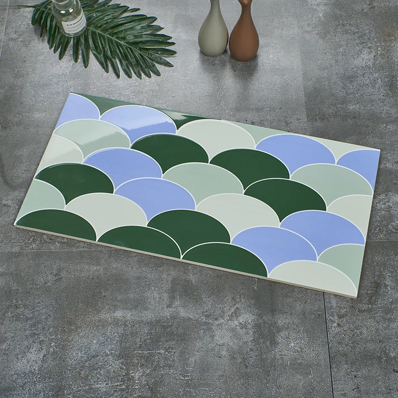 Gạch Sứ Ốp Tường Dạng Thanh Lồi Lõm 300x600, Bề Mặt Bóng, Họa Tiết Vảy Cá, Tráng Men Đánh Bóng Toàn Phần, Cá Tính Sắc Màu