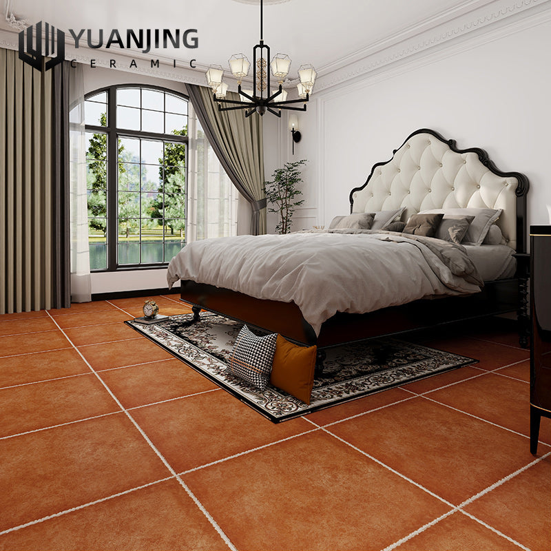 Gạch Rustic Đồng Quê Mỹ 600x600 Phong Cách Retro Cho Phòng Khách, Phòng Ăn, Có Họa Tiết Hoa Góc, Chống Trượt