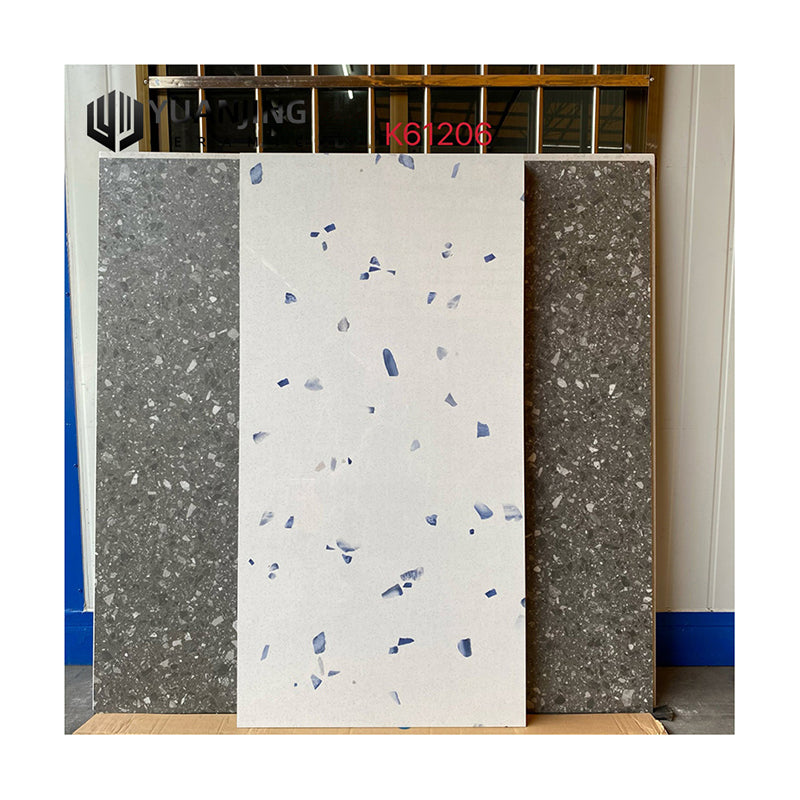 Gạch Terrazzo sứ bóng chống trượt 600x1200 cho sàn phòng khách, phòng ăn, trung tâm thương mại, ban công
