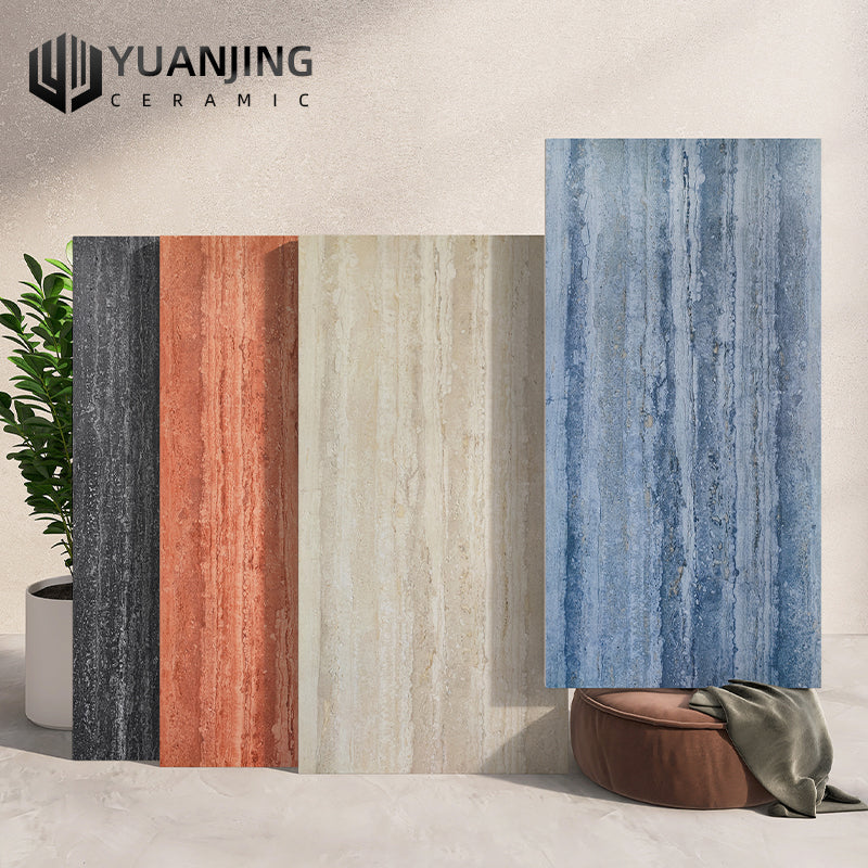 Gạch Porcelain Travertine Chống Trượt 600x1200mm dùng lát sàn phòng khách, bếp, phòng tắm và ốp tường nội thất
