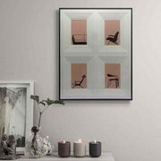JZ Home Decor Khung Tranh Nghệ Thuật Đa Phương Tiện Tranh Trừu Tượng Thủ Công Tấm Lót Xếp Lớp Tranh Treo Tường 3D Lớn