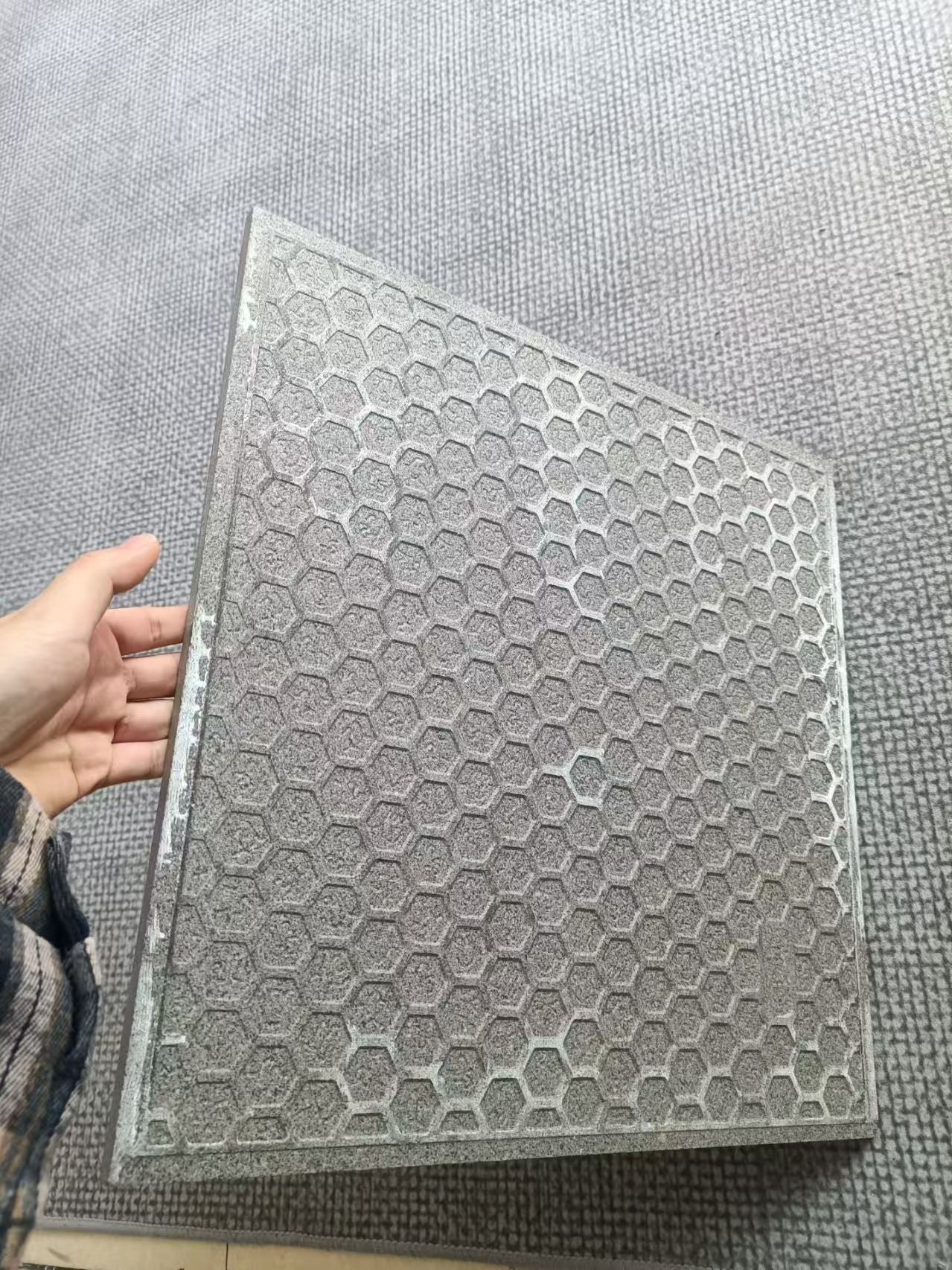 Gạch Sứ Cao Cấp 400x400mm Màu Be Họa Tiết Mosaic Đá Cẩm Thạch Hình Học, Bóc Dán, Chống Trượt, Chống Thấm Nước