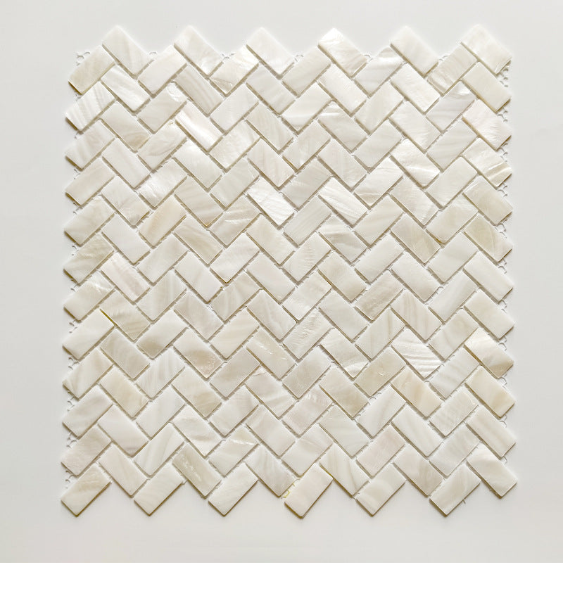 Gạch Mosaic Vỏ Xà Cừ Trắng Thủ Công Tự Nhiên Ốp Tường
