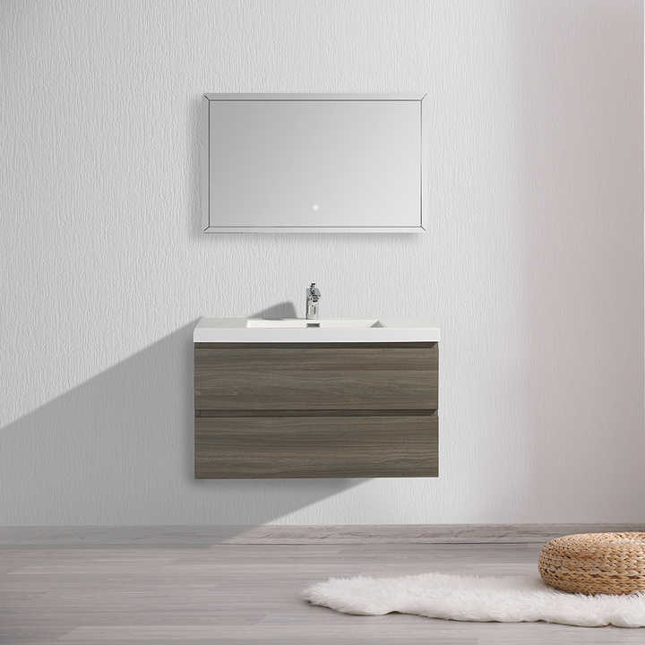 Tủ đựng đồ phòng tắm bằng nhựa PVC hiện đại 72 inch, chậu rửa mặt treo – Daisan Store