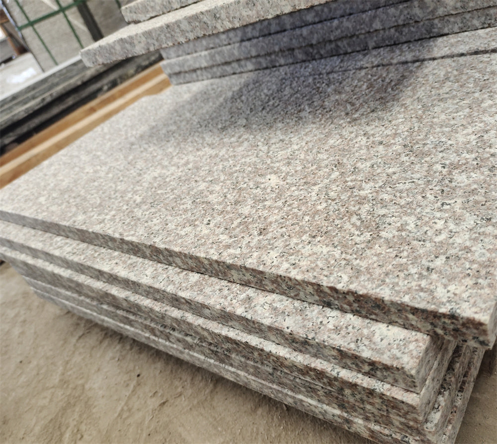 Gạch ốp lát bề mặt khò nhám đá Granite G664 Hồng Rosa phong cách truyền thống Trung Quốc dùng cho trang trí ngoại thất