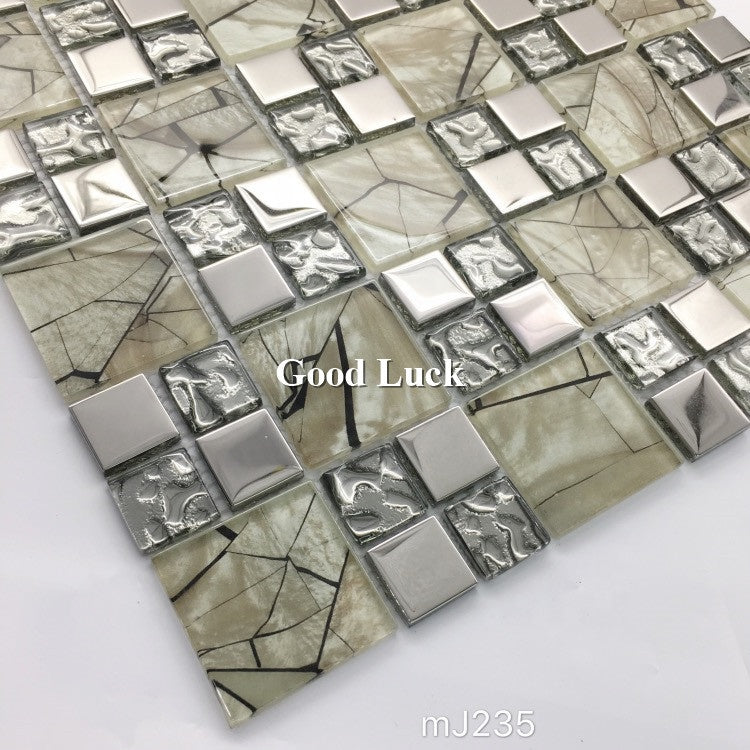 Gạch Mosaic Thủy Tinh Kính Pha Lê Ốp Tường Bếp