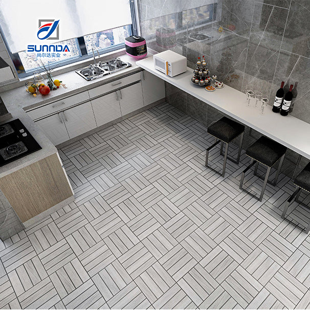 Gạch lát nền Porcelain Trung Quốc giả gỗ thô mộc chống trượt 60x60cm lát ngoài trời