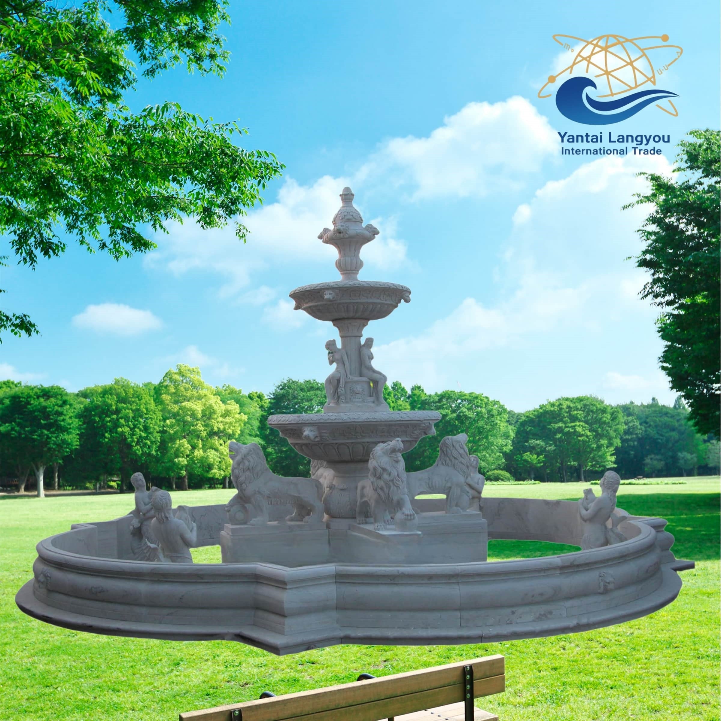 Tượng Phật động vật bằng đá granite làm máy, trang trí ngoài trời