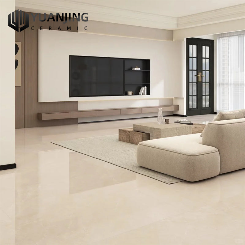 Gạch Porcelain Lát Sàn Bóng Vân Đá Cẩm Thạch Phật Sơn 750x1500mm, Khổ Lớn, Chống Trượt, Chống Mài Mòn Dùng Cho Phòng Khách, Khách Sạn, Biệt Thự