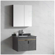 Tủ lavabo phòng tắm bằng gỗ nguyên khối màu đen xám hiện đại kích thước 24 đến 40 inch