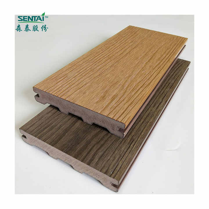 Sàn nhựa PVC chống trượt chống thấm nước 135*24mm, sàn ngoài trời ASA-PVC chống cháy, ván sàn nhựa PVC xốp có rãnh vân gỗTHM113