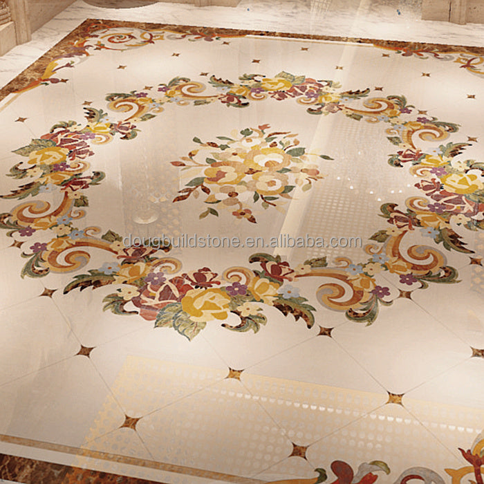 Dougbuild Sàn Cẩm Thạch Parquet Vuông Màu Be Tinh Tế