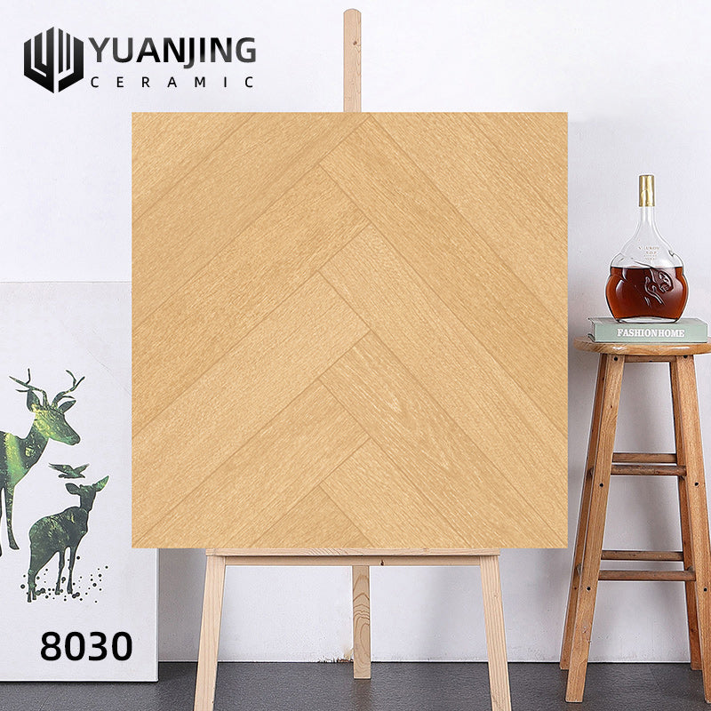 Gạch Sứ Lát Sàn Chống Trượt Mờ Vân Gỗ Bề Mặt Vi Khuôn Kiểu Cổ Điển Quảng Đông 800x800 Cho Phòng Ăn Phòng Ngủ