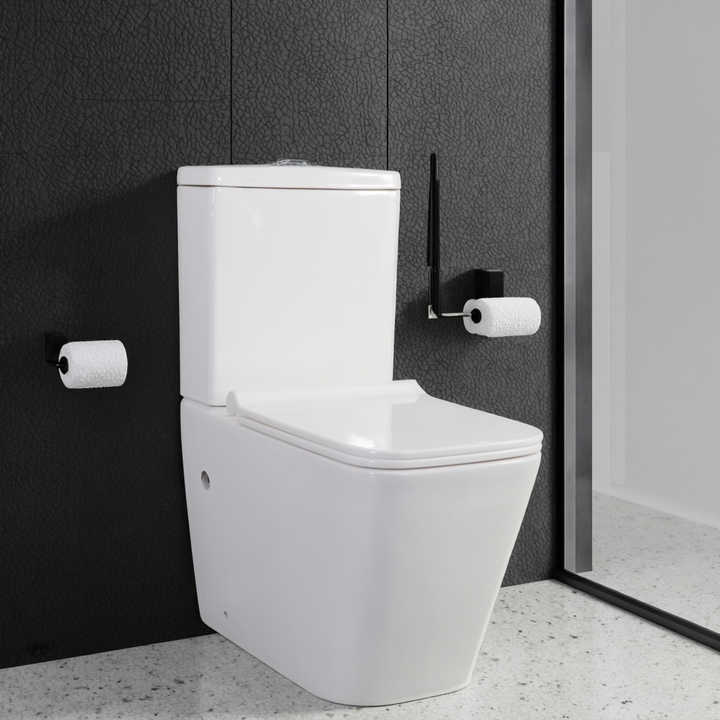 Bồn cầu vệ sinh bằng sứ kiểu Châu Âu, bồn cầu hai khối lắp sàn bằng sứ, bồn cầu hai khối lắp sàn bằng sứ cho phòng vệ sinh khách sạn
