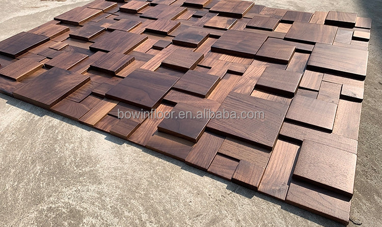 Đặc trưng Sang trọng Tấm ốp tường 3D Mosaic gỗ nguyên khối