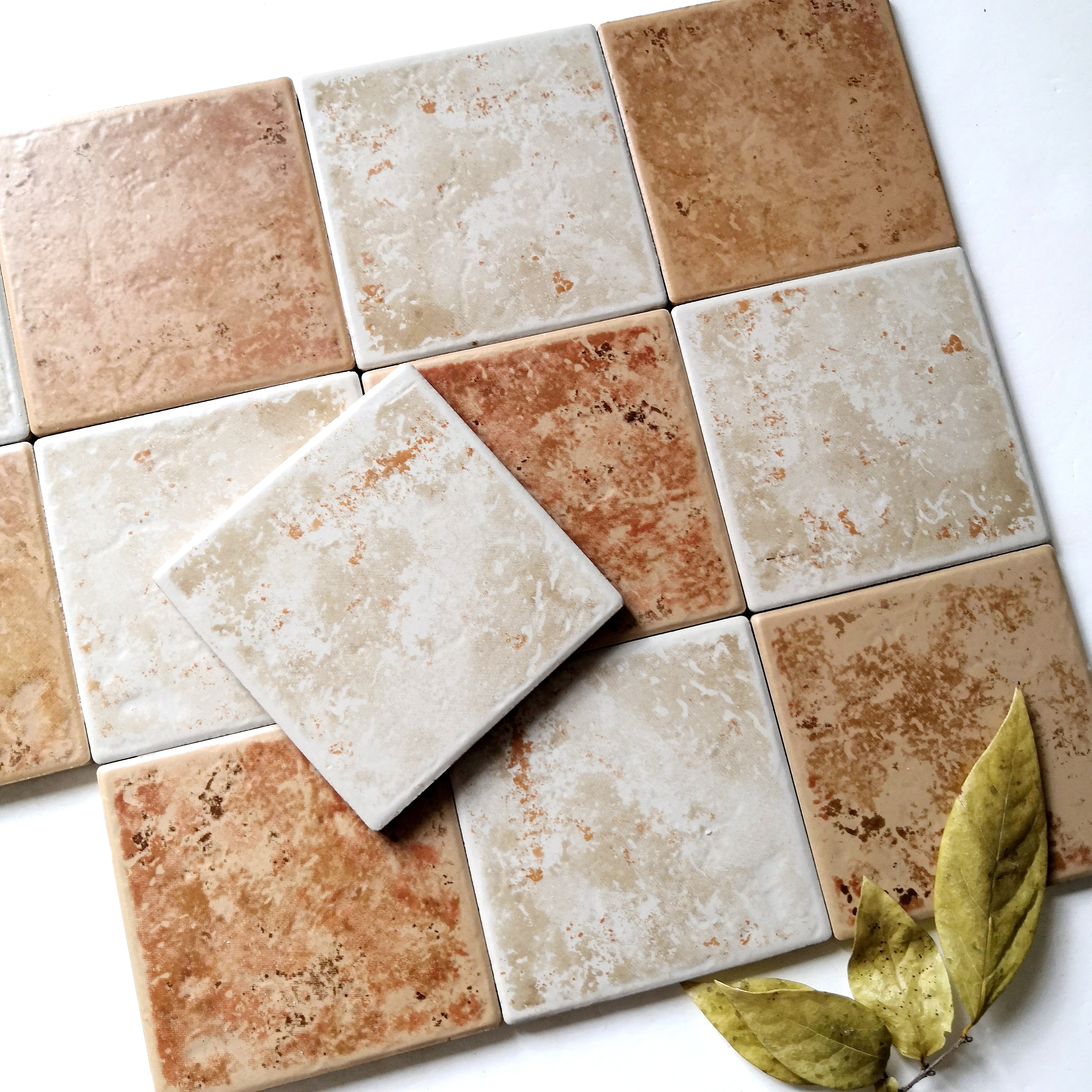 Bán buôn từ nhà máy Gạch thủ công mộc mạc 10x10cm ốp tường bếp, phòng tắm, nội thất khách sạn và nhà hàng