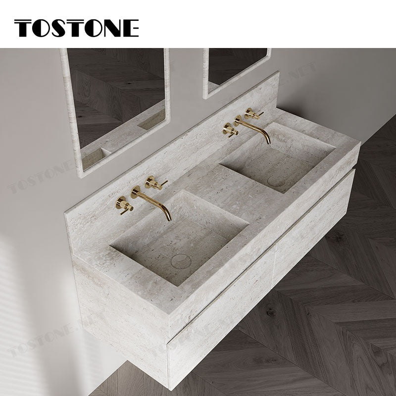 Tostone Đá Travertine Trắng Ghép Nội Thất Cao Cấp