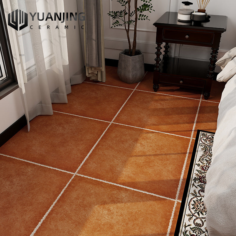 Gạch Rustic Đồng Quê Mỹ 600x600 Phong Cách Retro Cho Phòng Khách, Phòng Ăn, Có Họa Tiết Hoa Góc, Chống Trượt