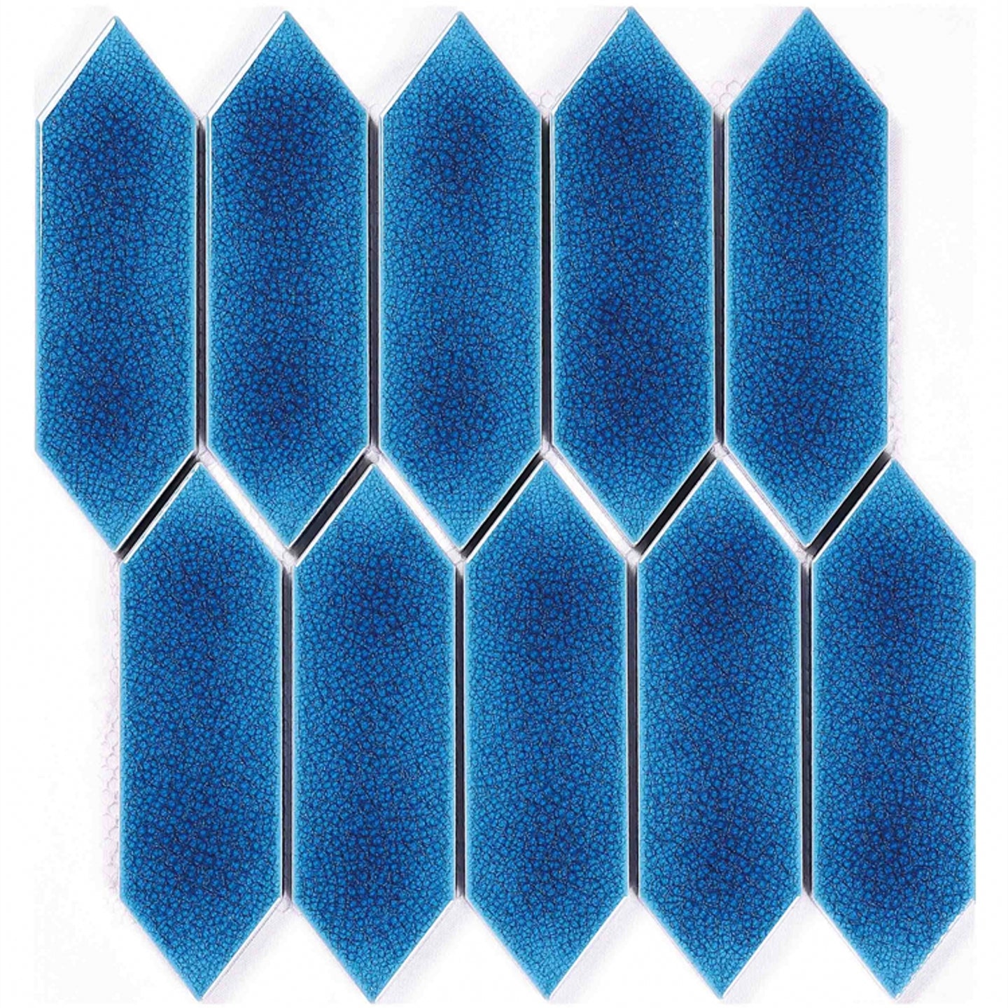 Gạch ốp tường mosaic gốm sứ đặc men rạn băng xanh ngọc kiểu châu Âu